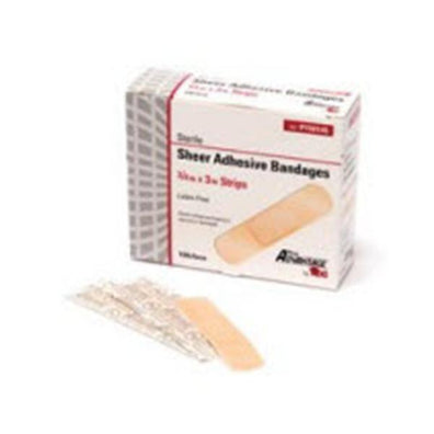 Bandage Strips Sheer Pro-Advantage 3/4x3" Flexible Tan LF 100/Bx, 12 BX/CA - Surgical Supplies NY